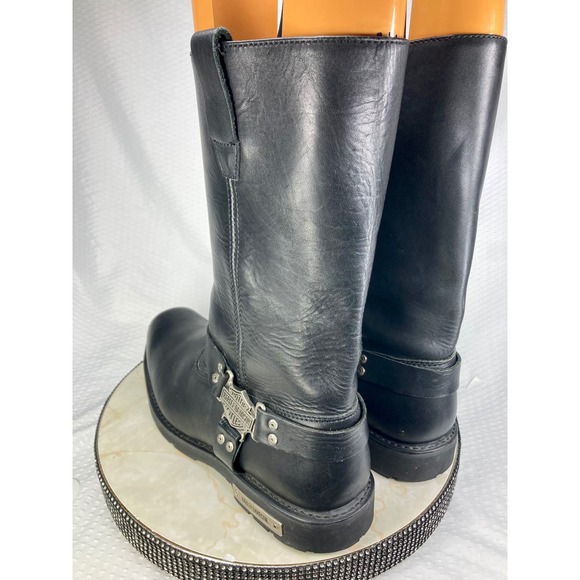 Harley-Davidson Leather Mega Harness Motorcycle Boots Mens 13 Black Square Toe